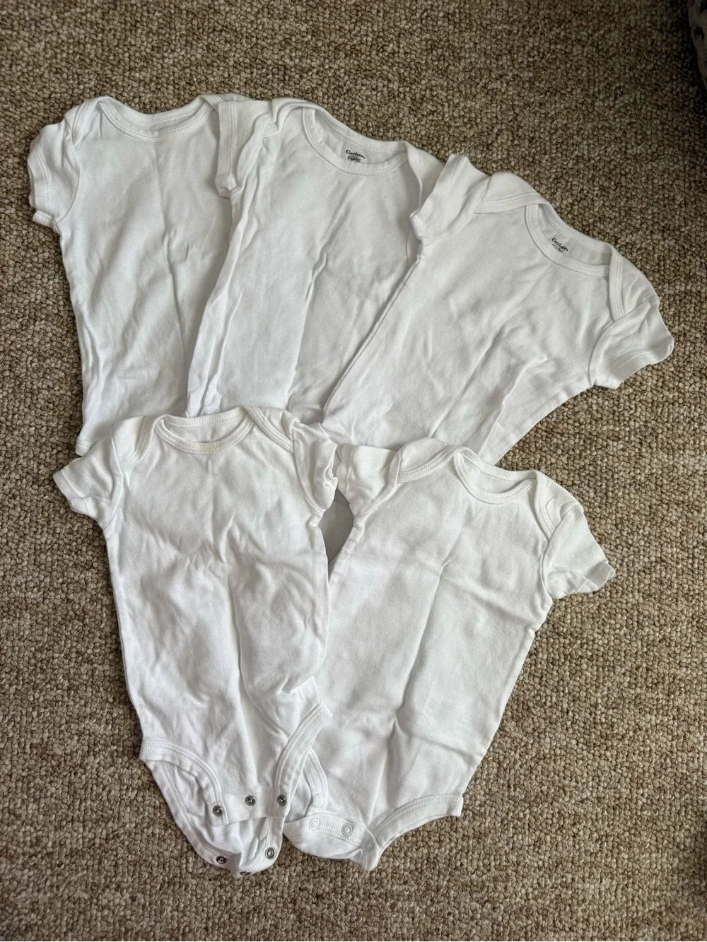 Gerber White Baby One-Piece Bodysuits - Pack of 5